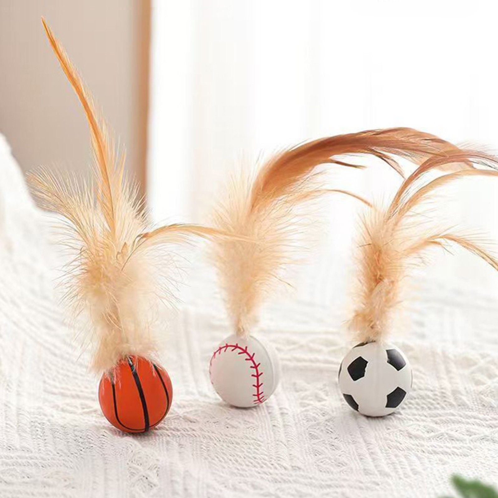 Basketball Arcade Game - Cat Feather Ball Toys Interactive Cat